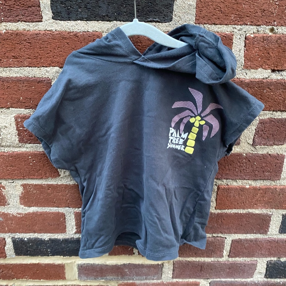 Palm Tree Summer Kids Black Hoodie